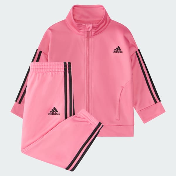 adidas Two-Piece Long Sleeve Essential Tricot Set - Pink | Free