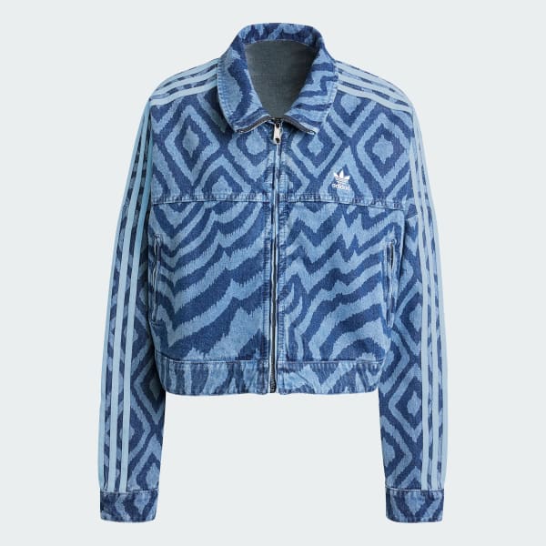 adidas x FARM Rio Denim Track Top - Blue | Free Shipping with adiClub