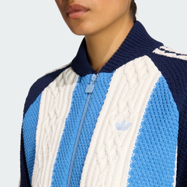 ADIDAS ORIGINALS ARCHIVE CUTLINE KNIT TRACK TOP - Blue | Free