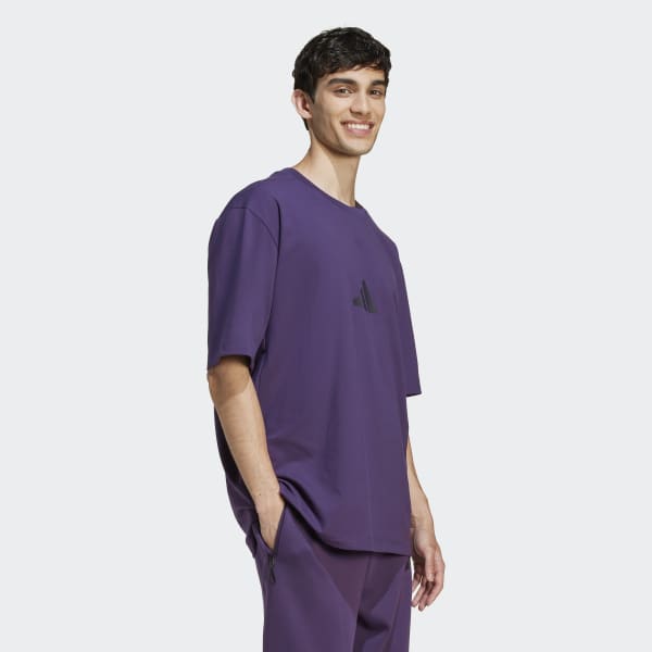 adidas Z.N.E. Loose-Fit Tee - Purple | Free Shipping with adiClub