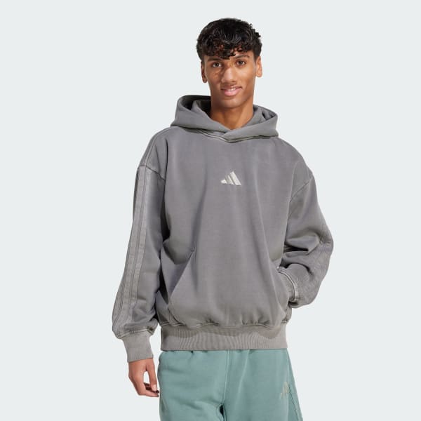 adidas ALL SZN Fleece Washed Hoodie - Black | Free Shipping with