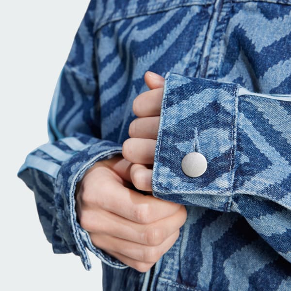adidas x FARM Rio Denim Track Top - Blue | Free Shipping with adiClub