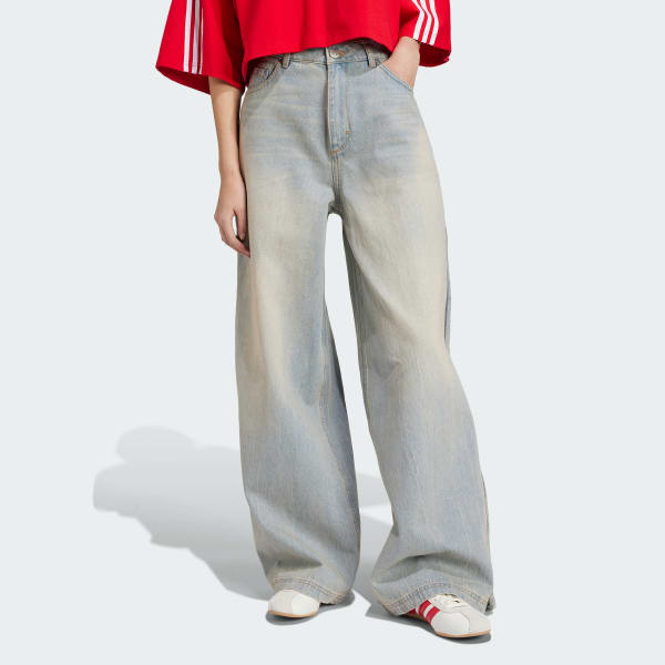 adidas Adilenium Season 3 Zip Washed Denim Trousers - Multicolour