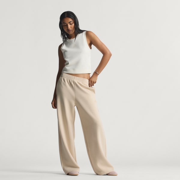 adidas SOFT LUX STRAIGHT LEG PANTS - Beige | Free Shipping with