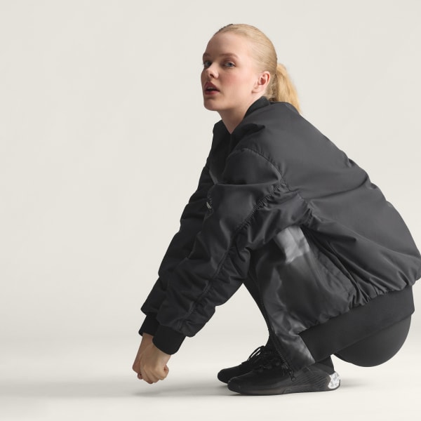 adidas by Stella McCartney プリント柄ウーブン ボンバー - ブラック