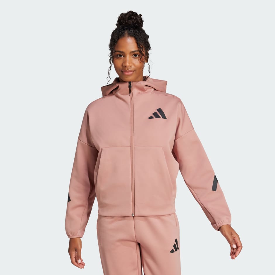 CLOTHING - adidas Z.N.E. Full-Zip Hoodie - Pink | adidas Oman
