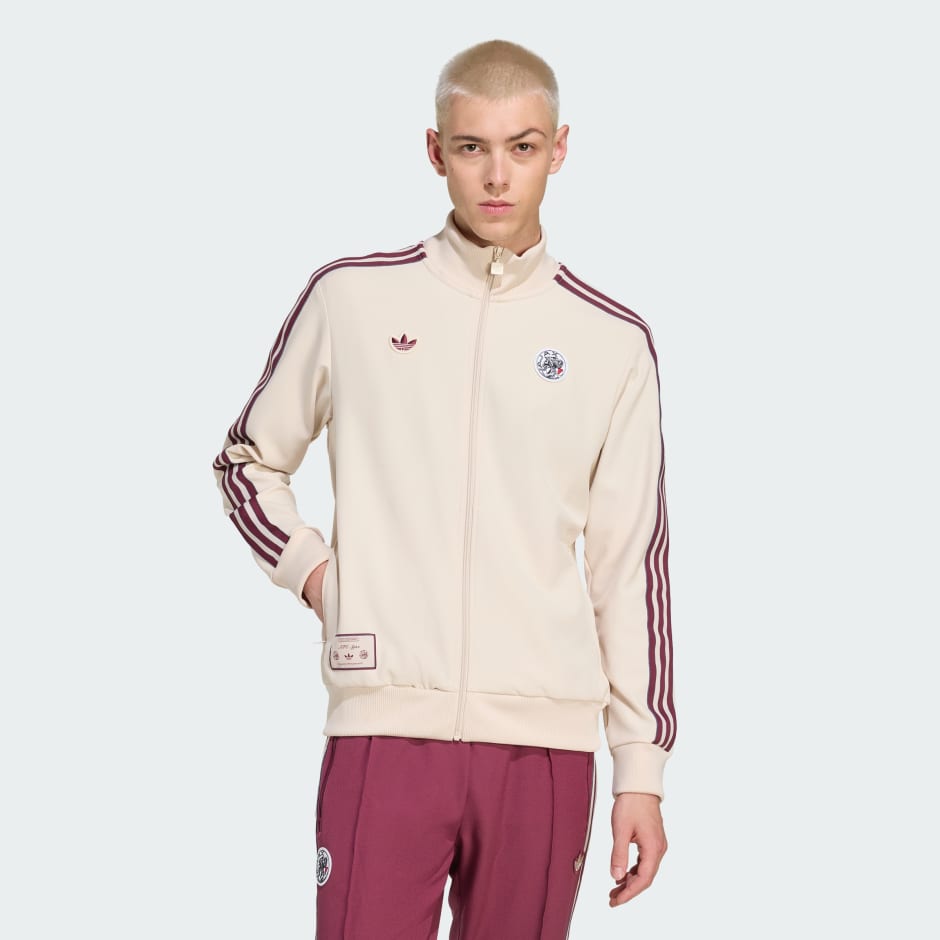 Clothing - Ajax Amsterdam Terrace Icons Track Top - Beige | adidas