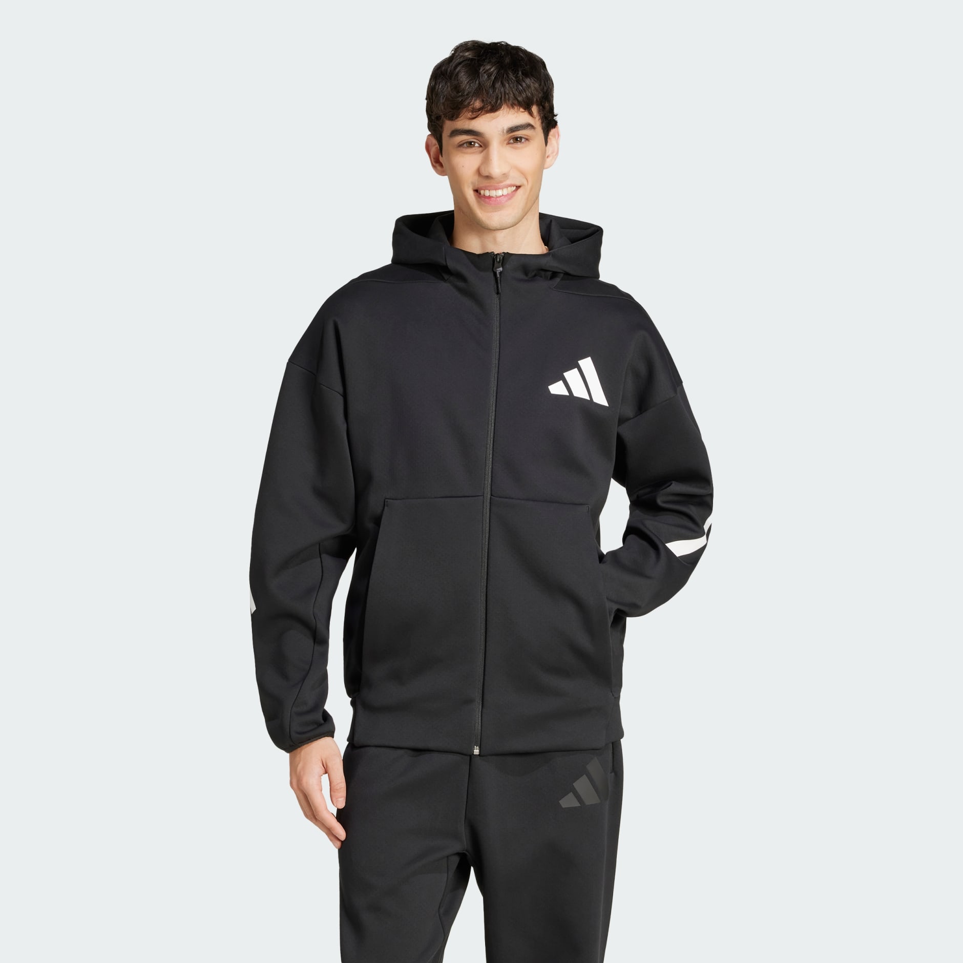 Clothing - Z.N.E. Full-Zip Hooded Track Jacket - Black | adidas