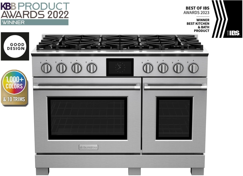 BlueStar BSDF488BCPLT 48 Inch Freestanding Dual Fuel Range with 8
