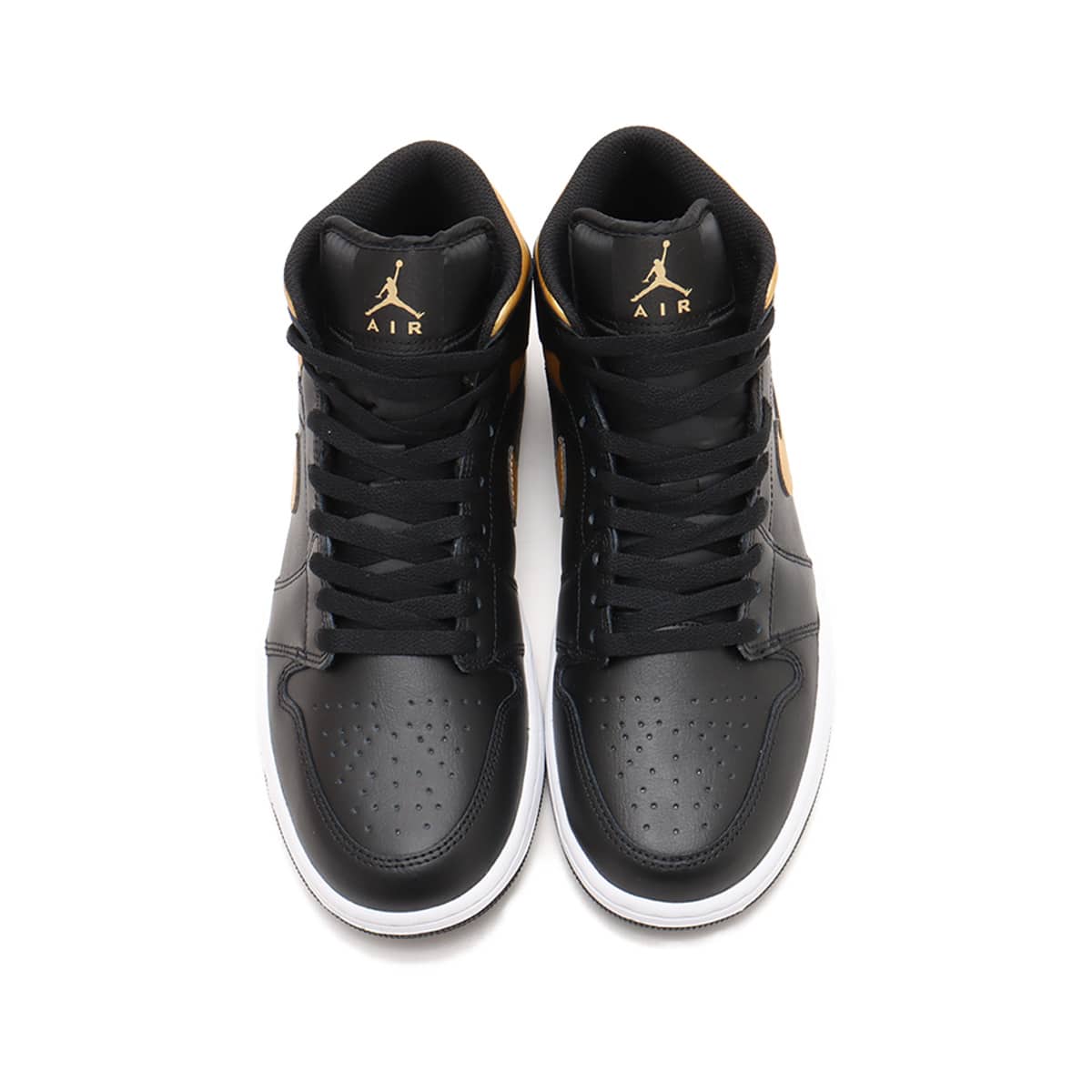 JORDAN BRAND AIR JORDAN 1 MID BLACK/METALLIC GOLD-WHITE