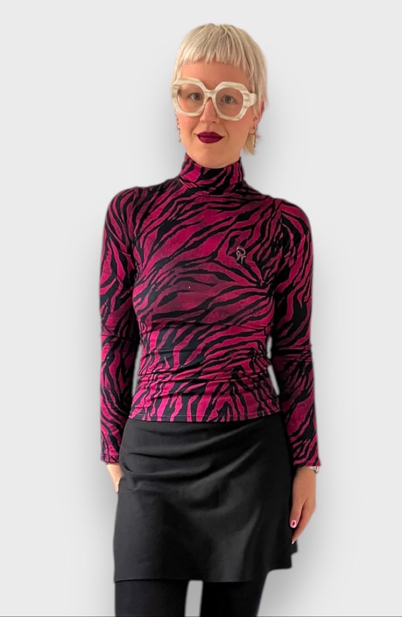Pink Zebra Rollneck Top | princess.tiramisu