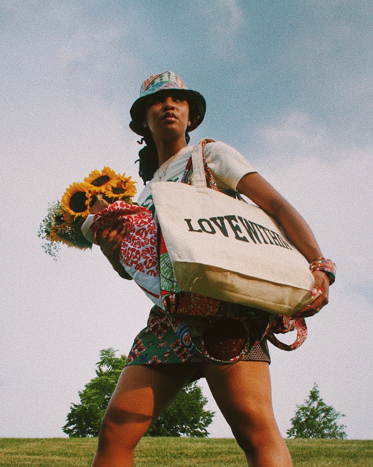 BLACK Love Within Large Tote Bag | A Loved 1