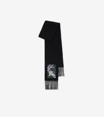 チェックラベル カシミアスカーフ (ブラック) | Burberry®公式サイト