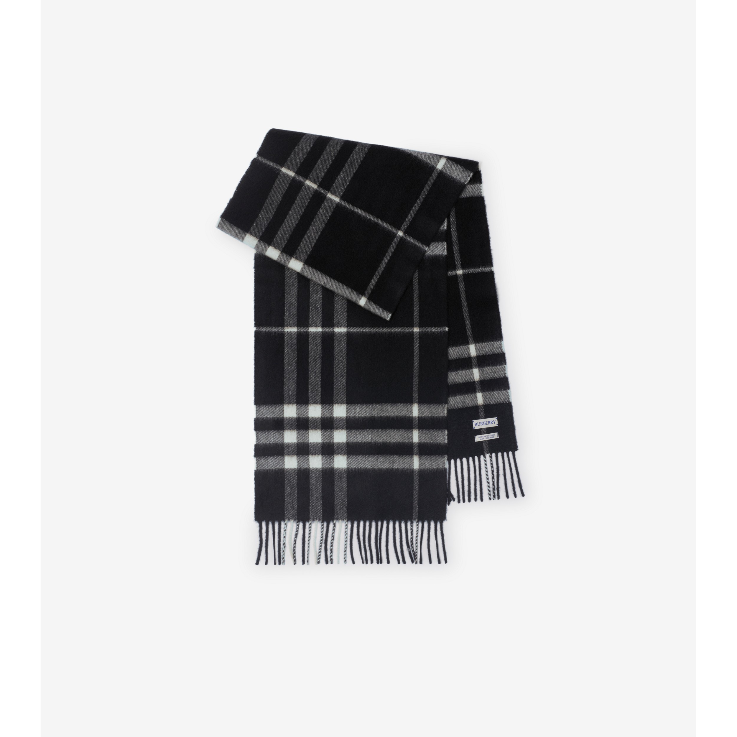 チェック カシミアスカーフ (チャコール) | Burberry®公式サイト