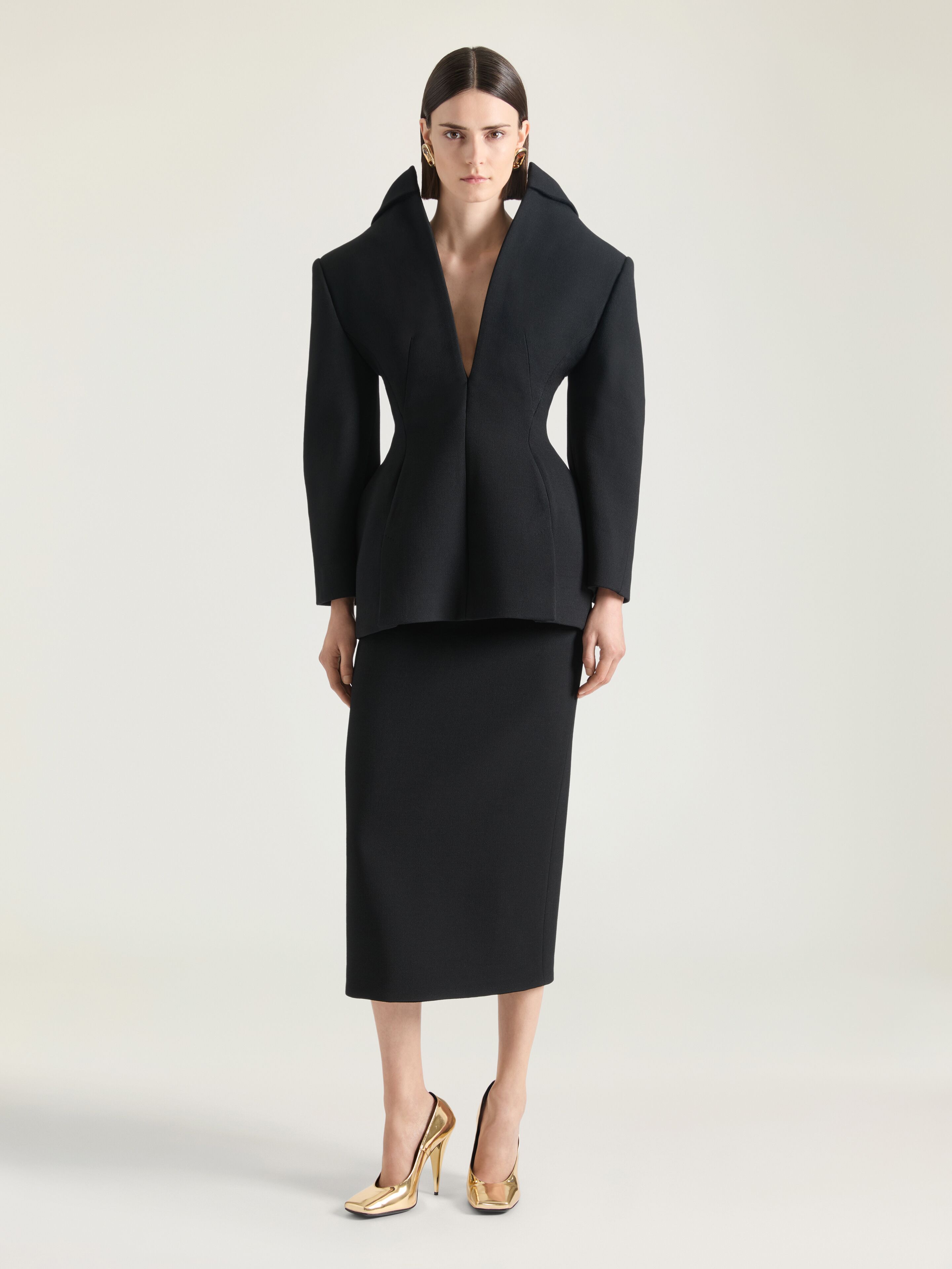 Back-to-front jacket in wool - black in - black - BW30MG167R-001