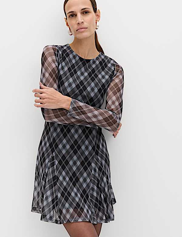 Selena check mini dress andmary andmary Selena check mini dress