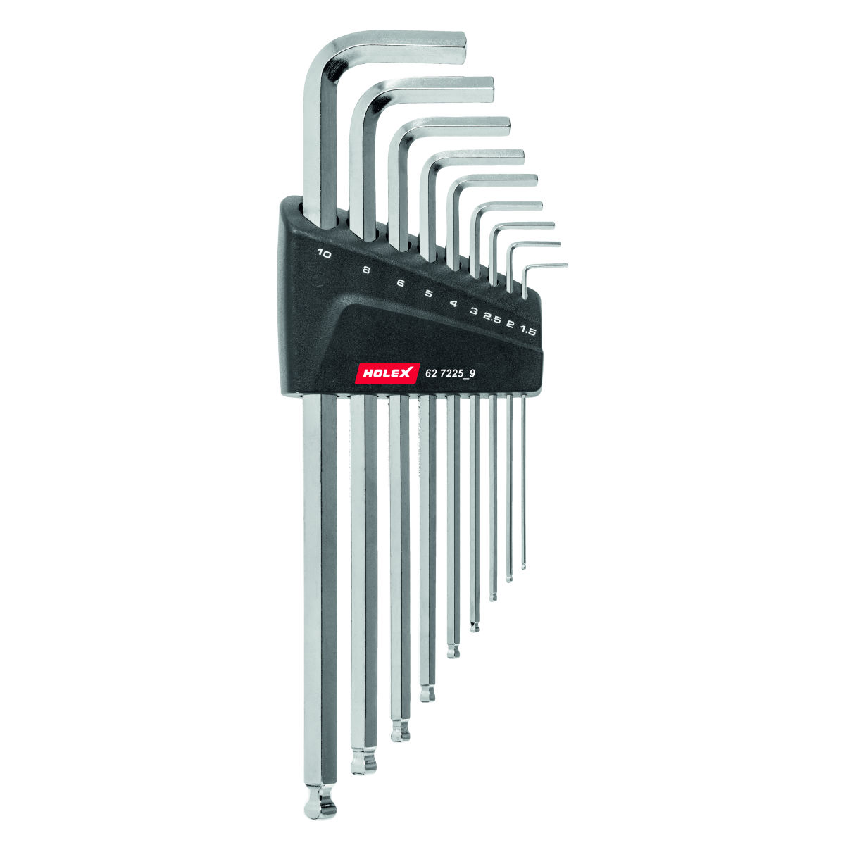 Hexagon key L-wrench set nickel-plated, Number of screwdrivers: 9
