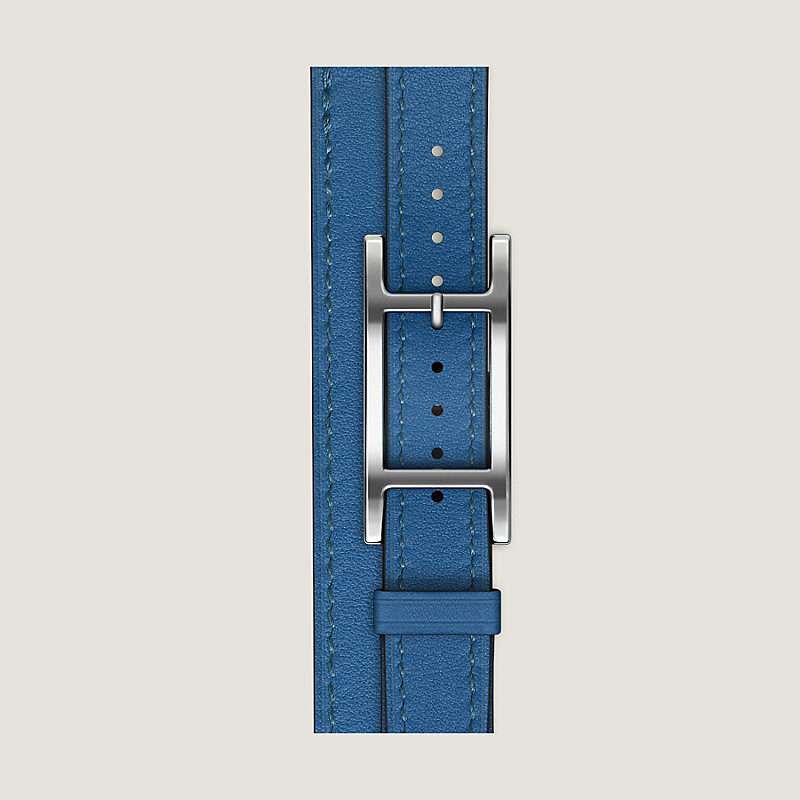 Band Apple Watch Hermès Double Tour 42 mm Hapi Attelage - Blue