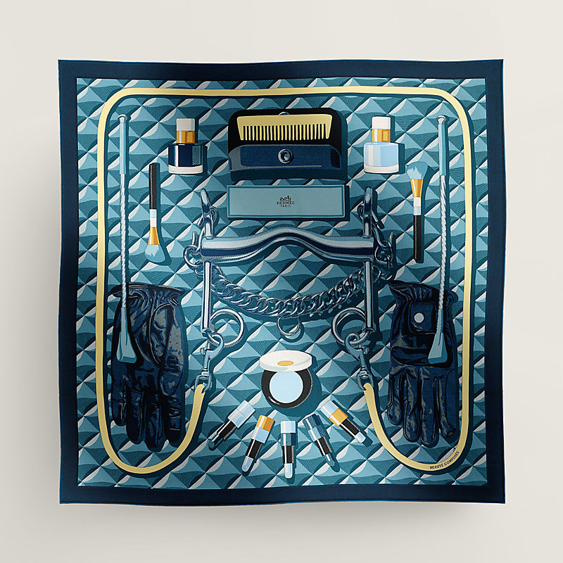 カレ 90 《ボテ・コンポゼ》 - ブルー | Hermès - エルメス-公式サイト