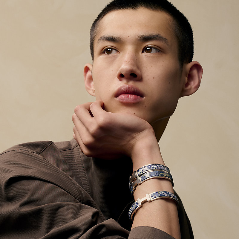 Clic HH Festival des Amazones Bandana bracelet - Blue | Hermès USA