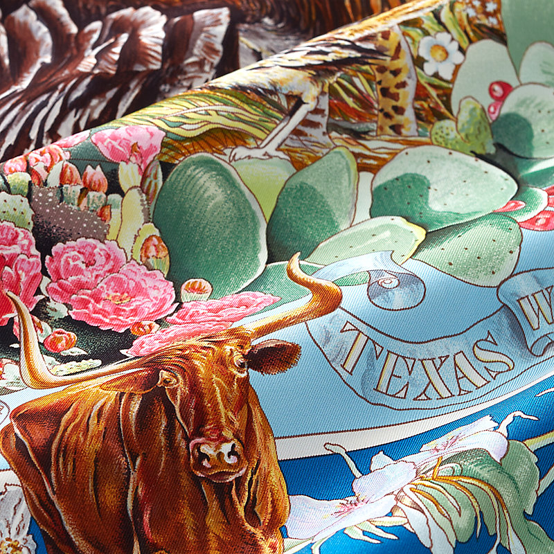 Faune et Flore du Texas forever scarf 90 | Hermès USA