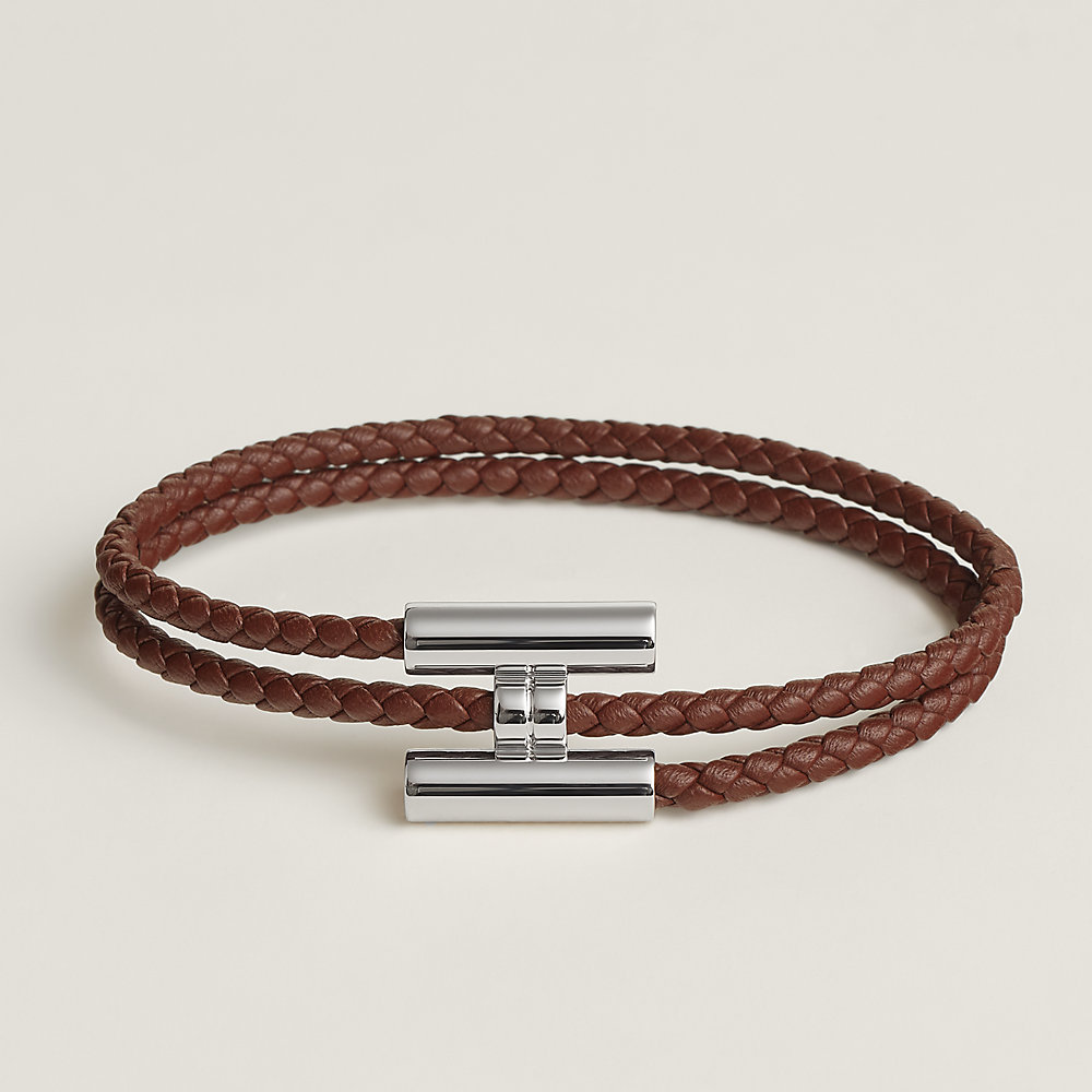 Tournis Tresse bracelet - Brown | Hermès USA