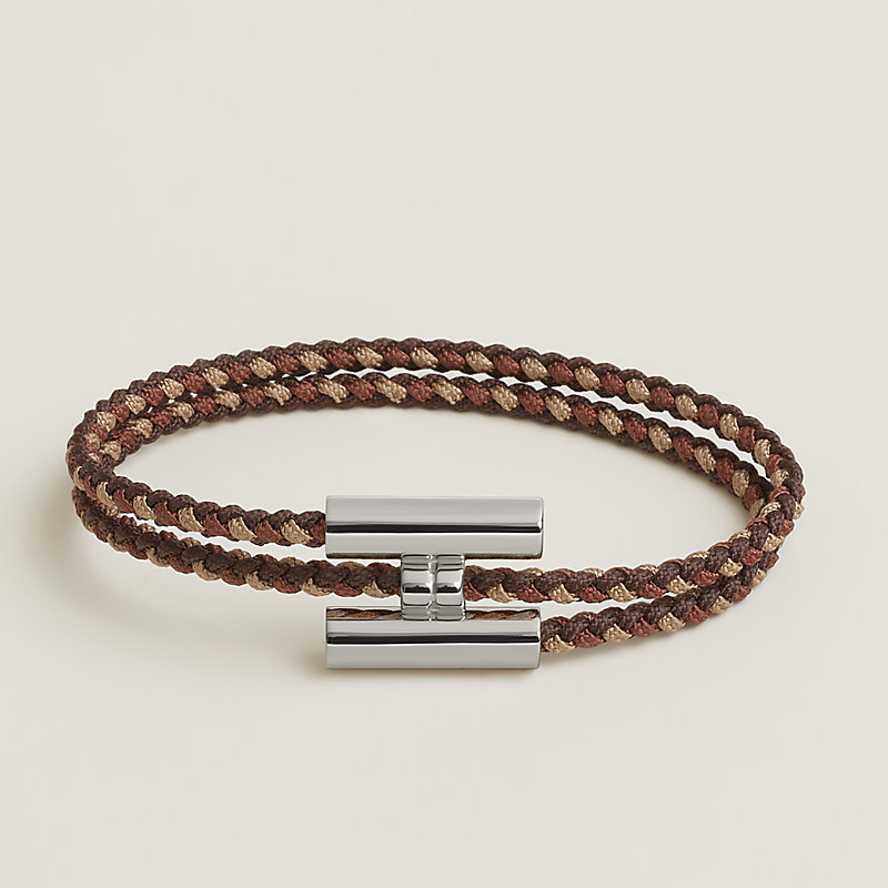 Tournis Tresse Trio Silk bracelet - Brown | Hermès USA