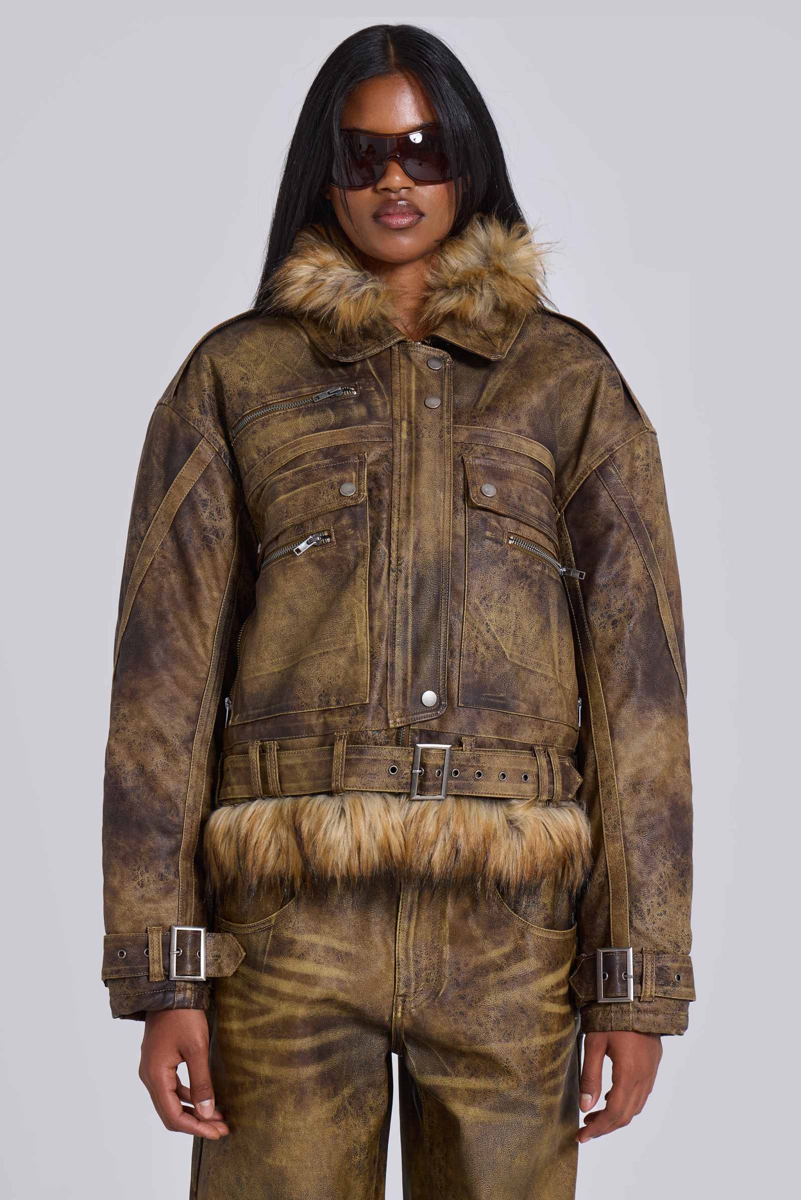 Shop Vaca Faux Leather Jacket | Jaded London