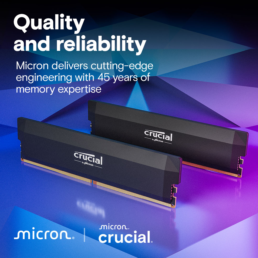 Crucial Pro DDR5-6000 32GB Kit (16GBx2) UDIMM: OC Gaming Memory