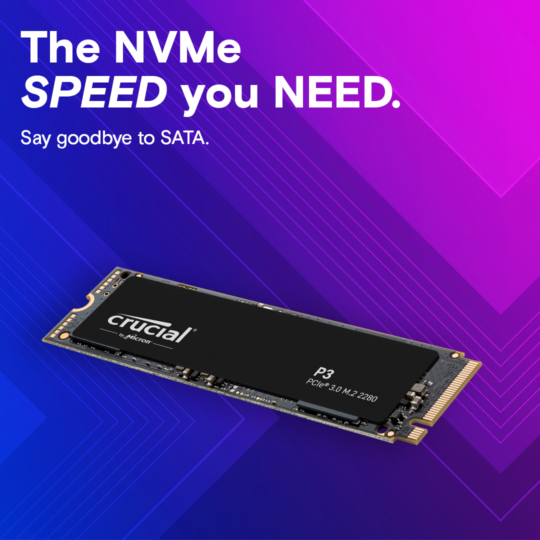 Crucial P3 500GB PCIe M.2 2280 SSD | CT500P3SSD8 | crucial.com