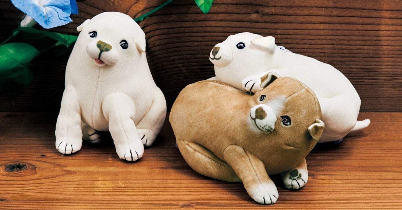 仲よくじゃれあう応挙犬ポーチ｜#江戸わんこシリーズ④｜フェリシモ