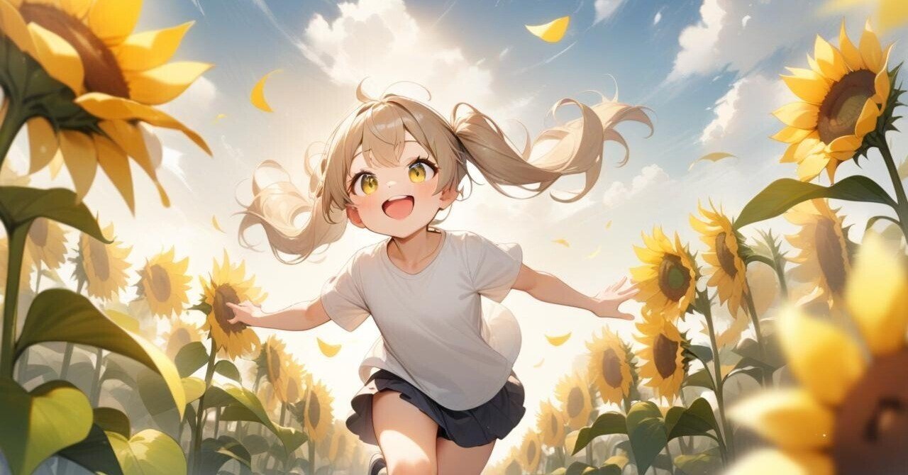 AIイラスト】向日葵＆朝顔｜石木