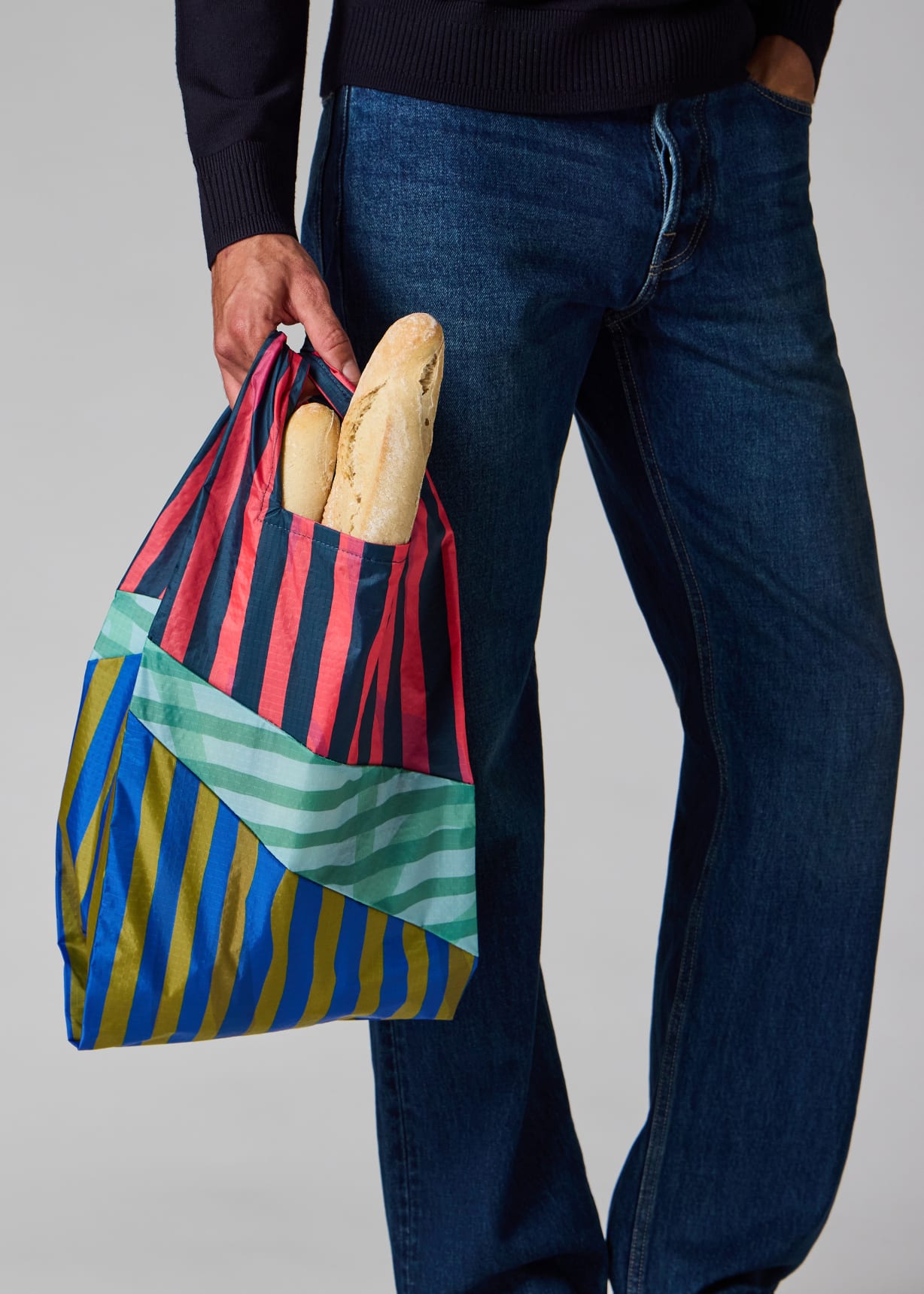 Susan Bijl x Paul Smith - Pink Mixed-Stripe 'The New Shopping Bag