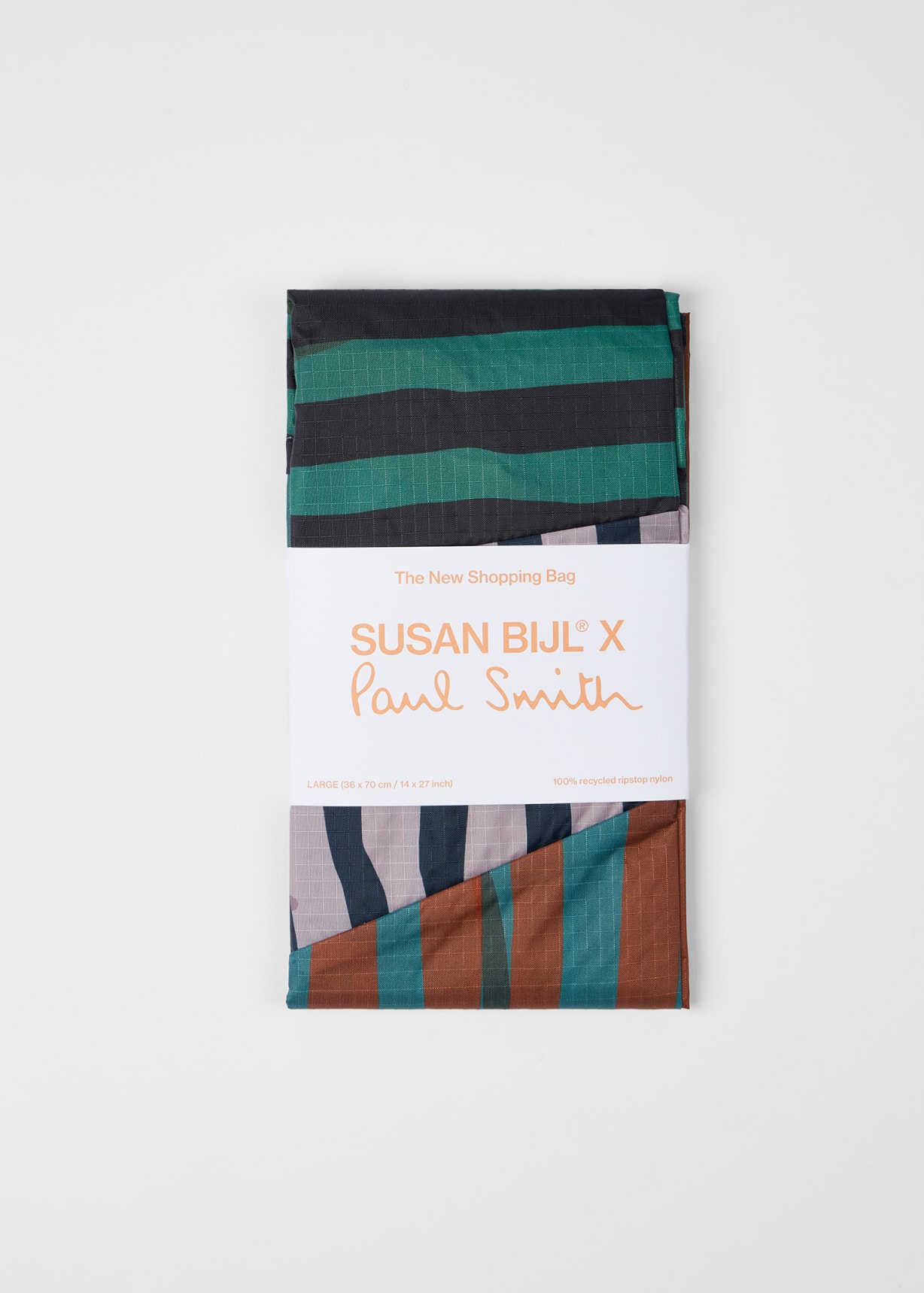 Susan Bijl x Paul Smith - Navy Mixed-Stripe 'The New Shopping Bag