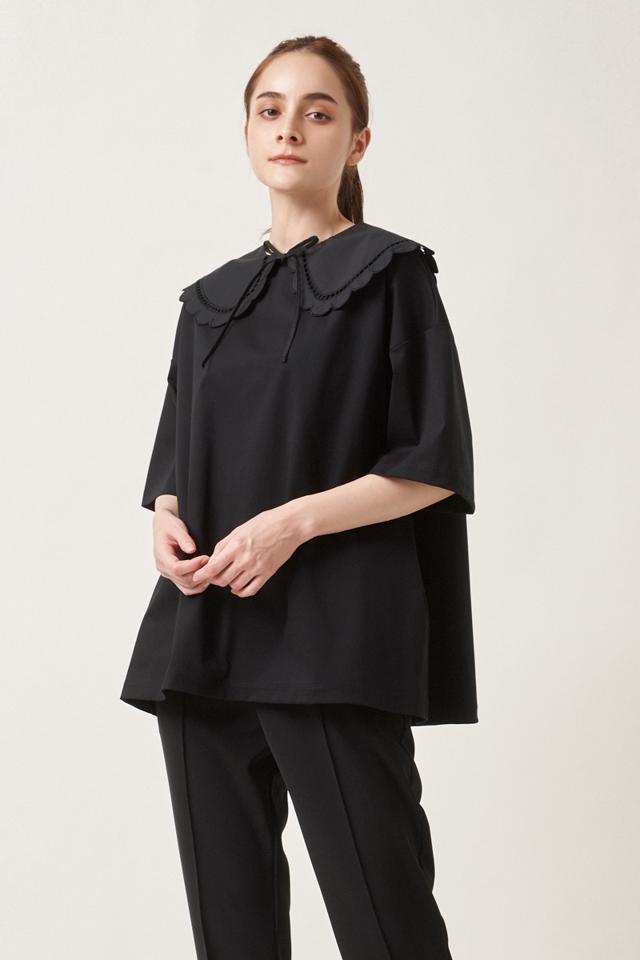 yori(ヨリ)の「スカラップカラーカットソー【2021SP】2月上旬入荷