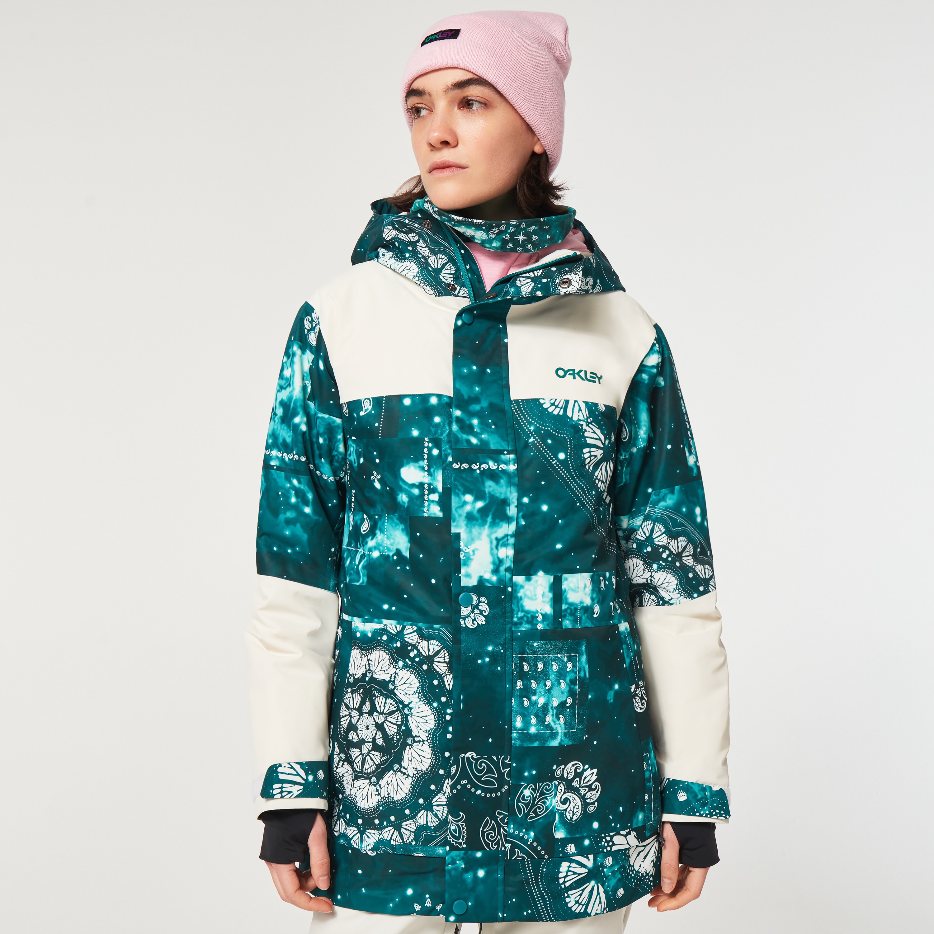 Oakley Tc Aurora Rc Insulated Jacket - Green Bandana Pt/White