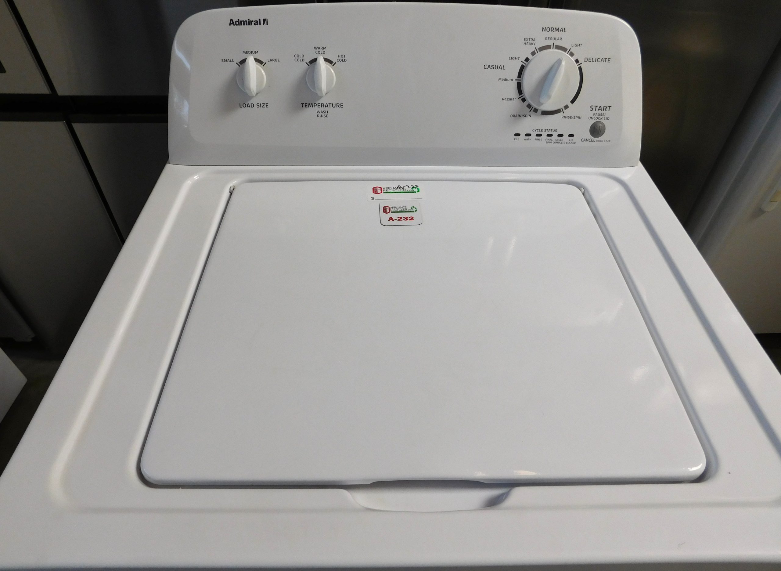 ADMIRAL WASHER- SUPER CAPACITY- HEAVY DUTY WASHER- PRODUCT ID#A
