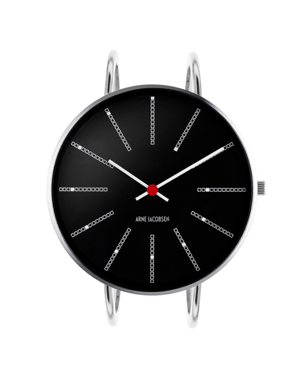 Bankers 40 mm 黒 Dial ブラッシュド・スチール Bezel - Arne Jacobsen