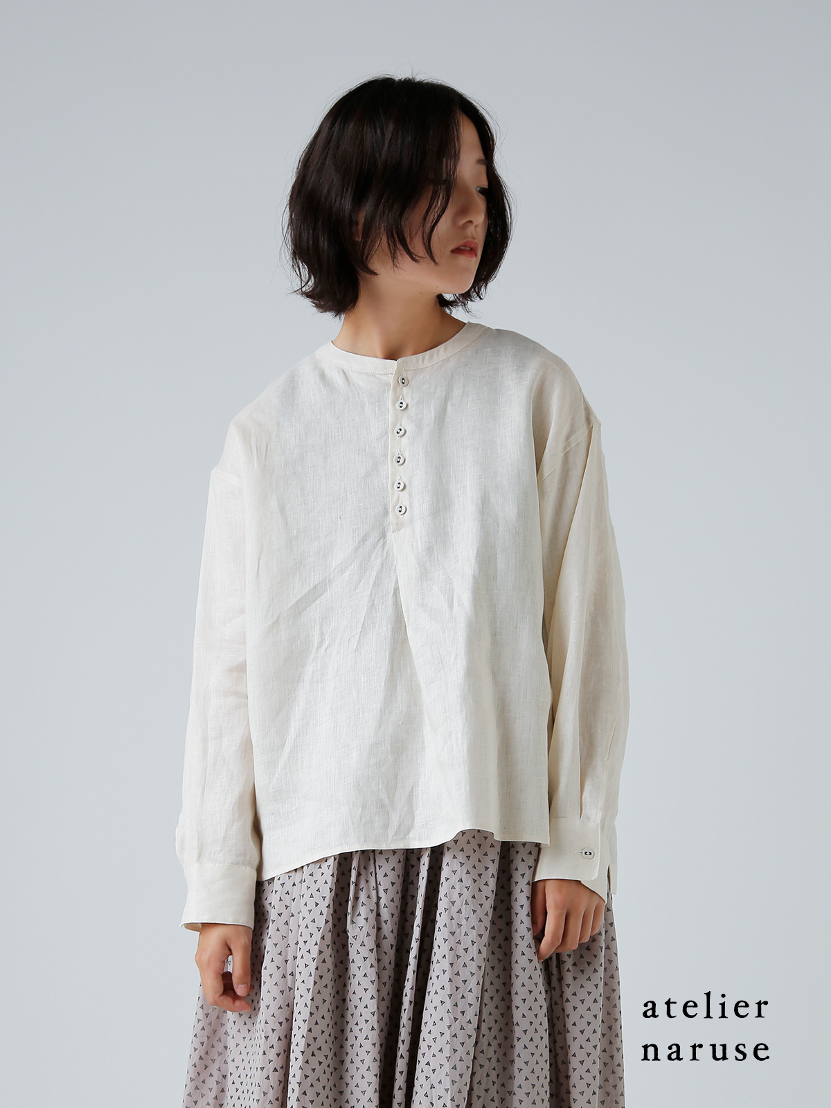 atelier naruse アトリエナルセ リネン スモック ブラウス t02077