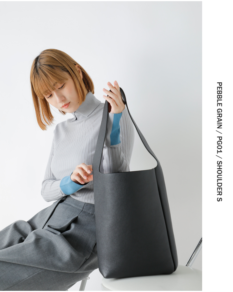 Aeta アエタ ペブルグレイン レザー ショルダー バッグ Sサイズ
