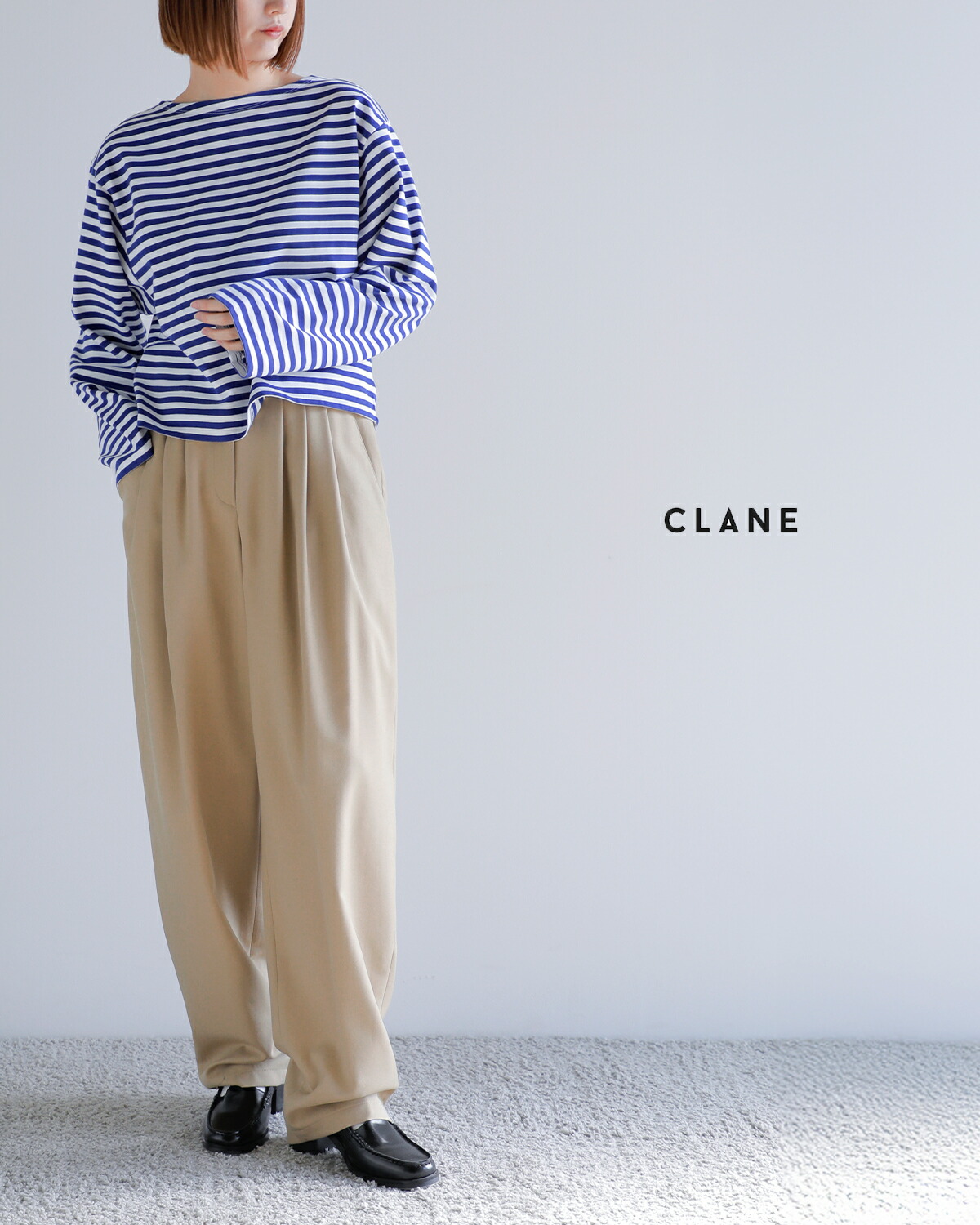 60%OFF】CLANE クラネ ワイド ベルト タック パンツ 17110-7202-kk