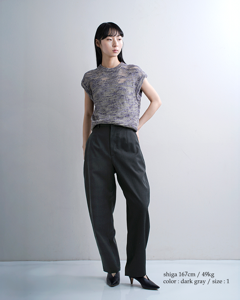 LOEFF ロエフ 高密度 ウール ギャバ ボンタン トラウザー パンツ 8814