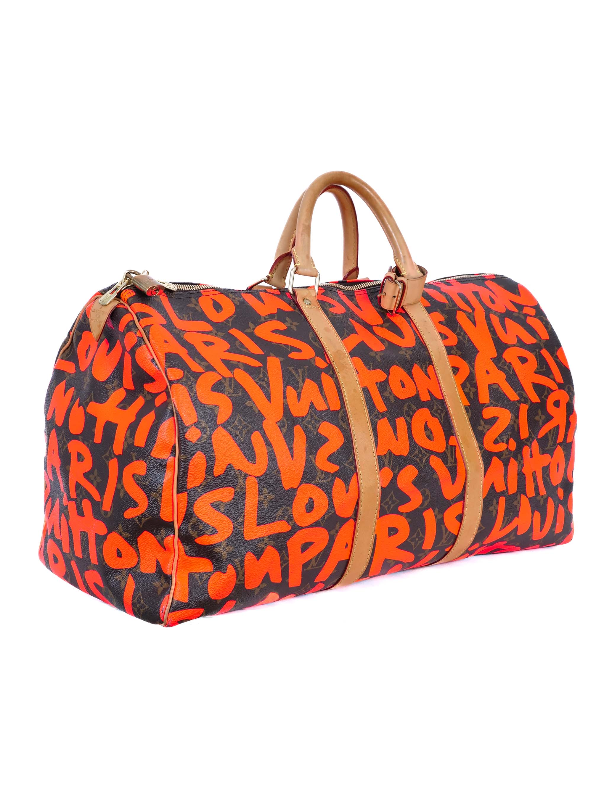 2008 Louis Vuitton Stephen Sprouse Orange Graffiti Keepall