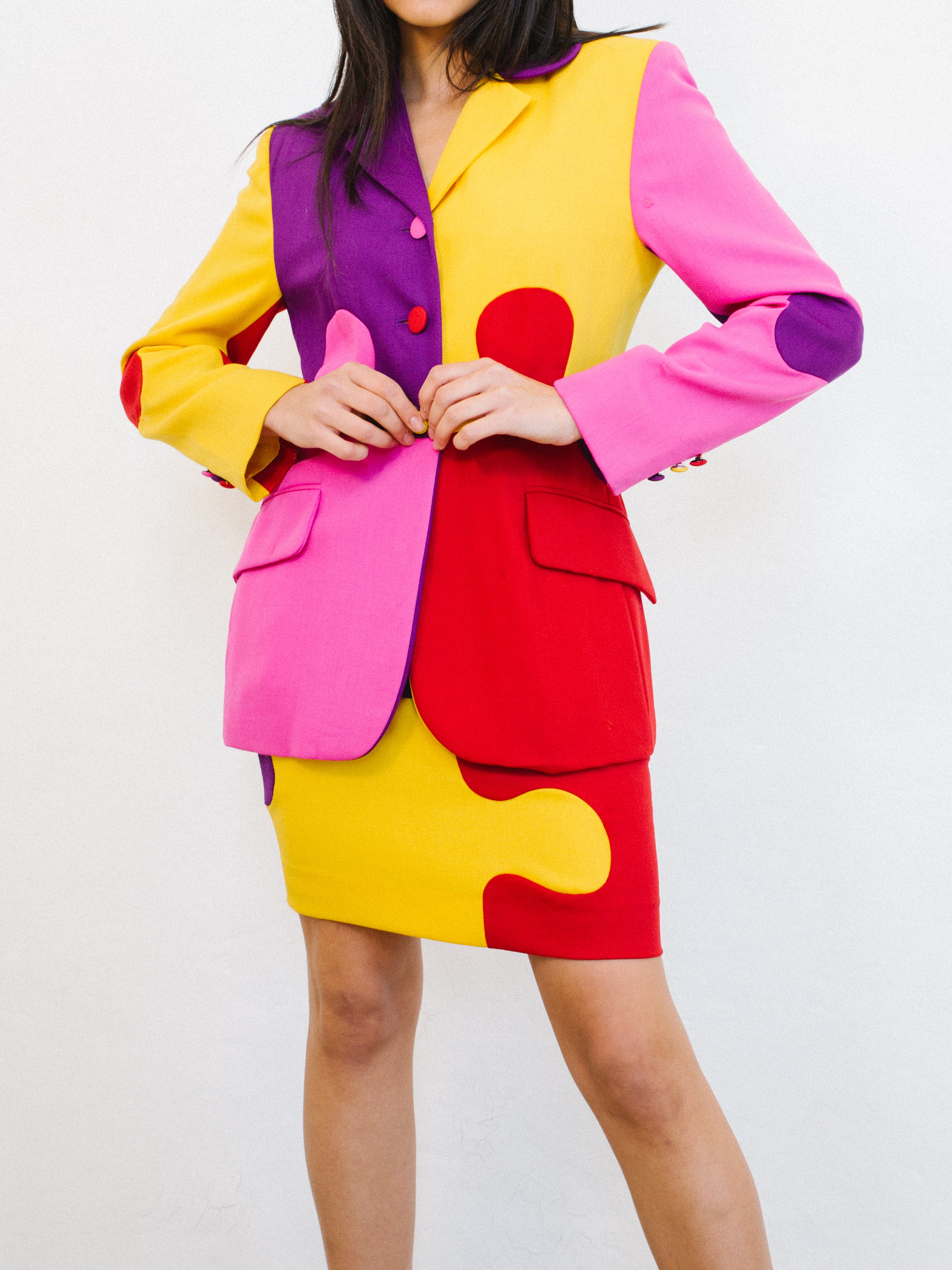 Moschino Puzzle Skirt Suit
