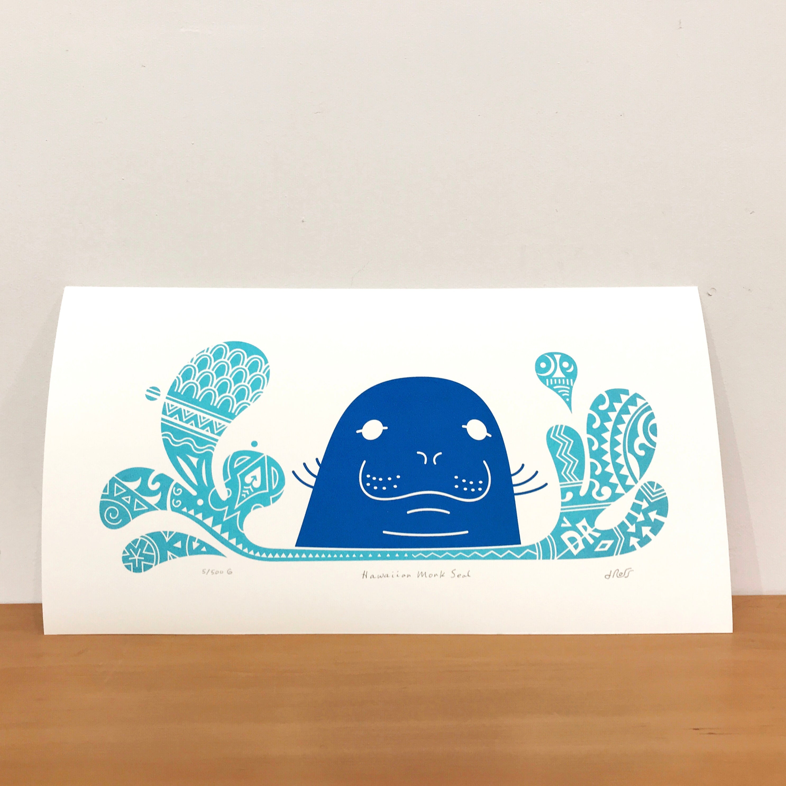 Stylized Hawaiian Monk Seal Art Print — ARTISANS & agency