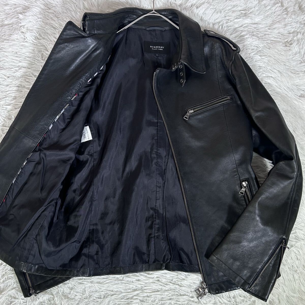 Yahoo!オークション -「burberry black label レザーライダース」の