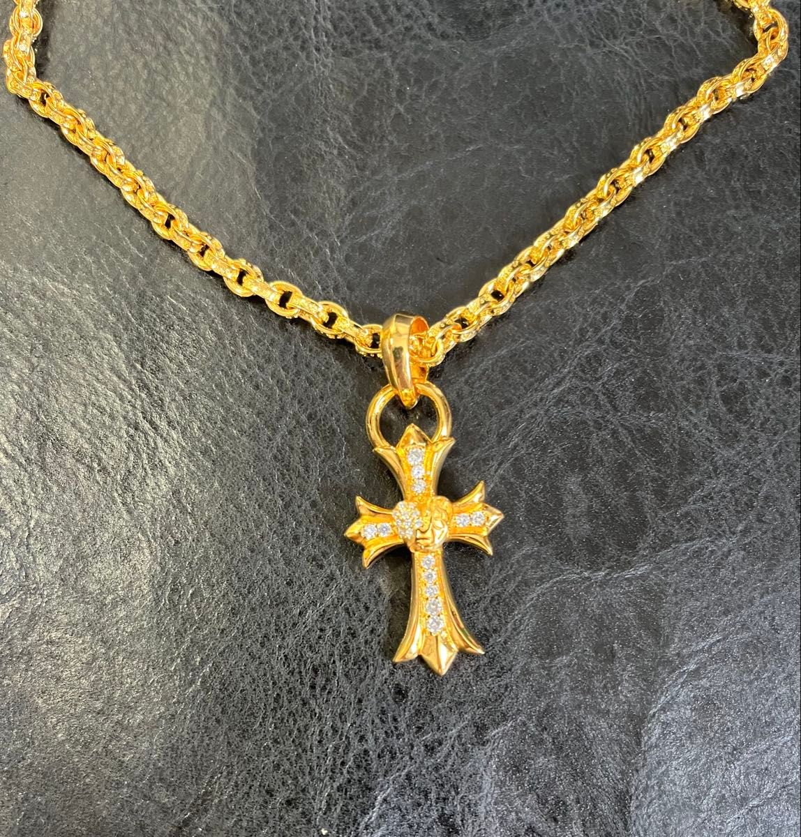 ティファニー クロス ハート コンビ 14K チェーン ネックレス OM2fe