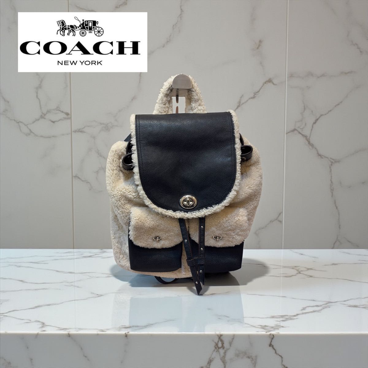 COACH コーチ レザー シボ革 リュック バックパック ブラック｜Yahoo