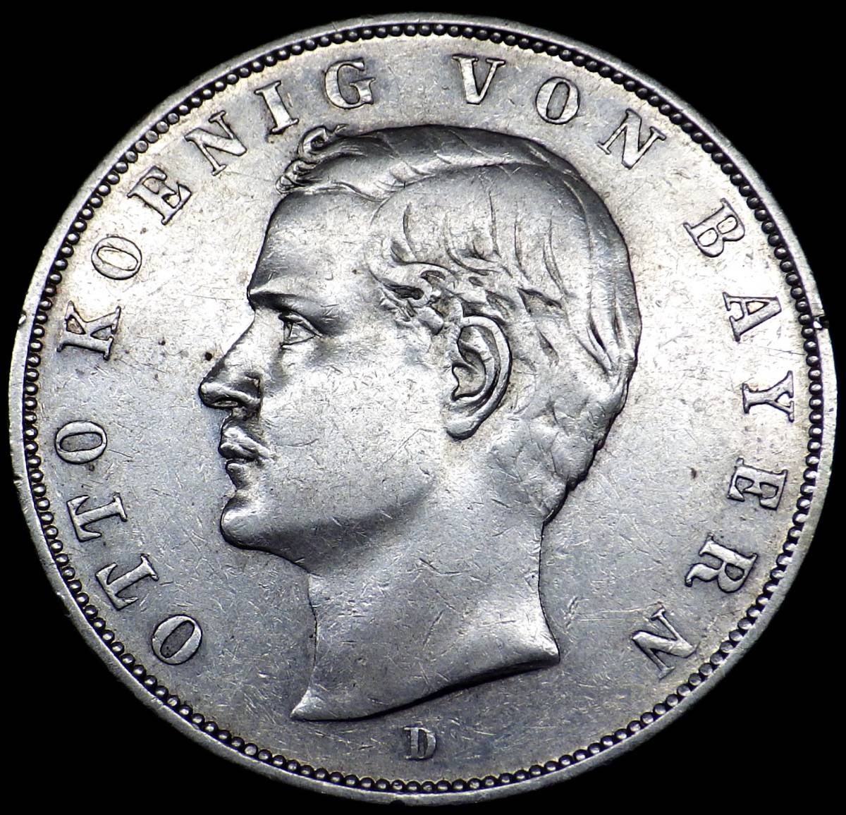 Yahoo!オークション - 1908年 ドイツ バイエルン王国 3マルク銀貨 狂王