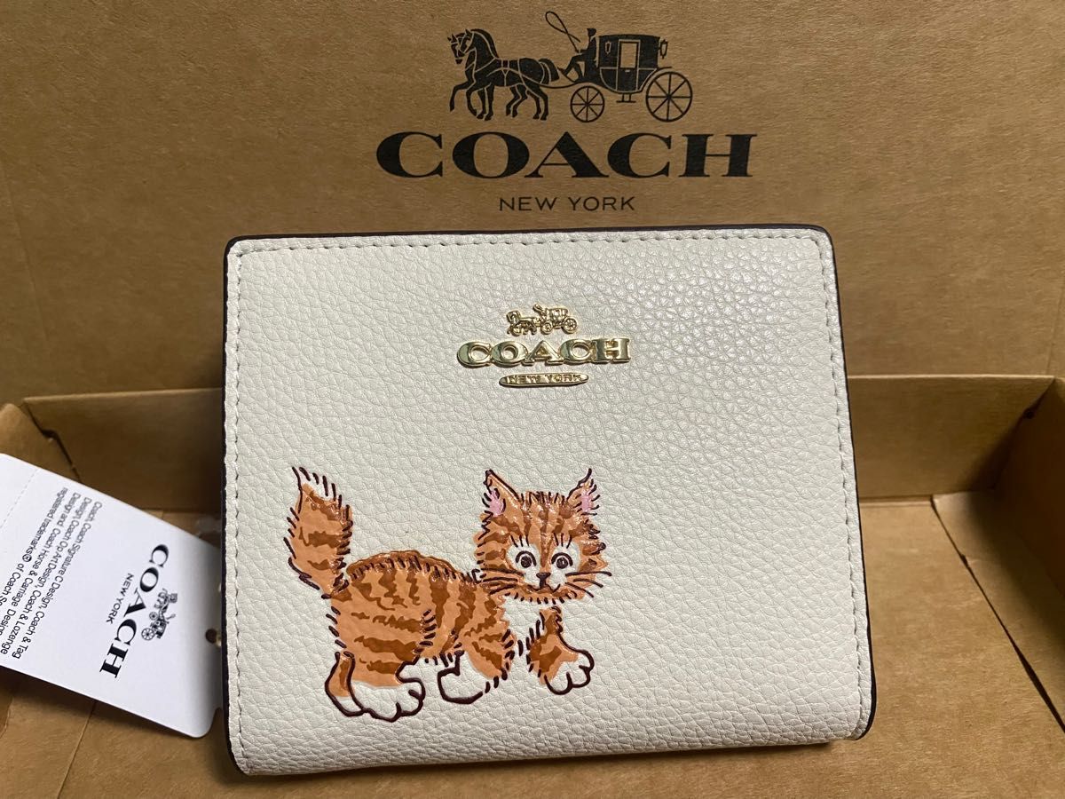 新品未使用 コーチ COACH 二つ折り財布 猫 CC742｜Yahoo!フリマ（旧